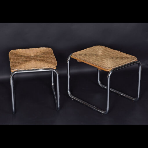 Martin Visser wicker and chrome end tables