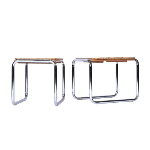 Martin Visser wicker and chrome end tables