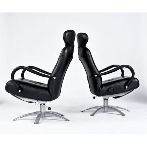Percival Lafer relax recliner in black leather