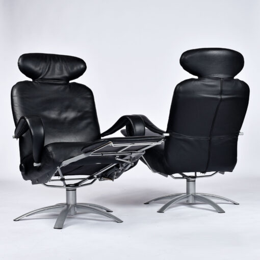 Percival Lafer relax recliner in black leather