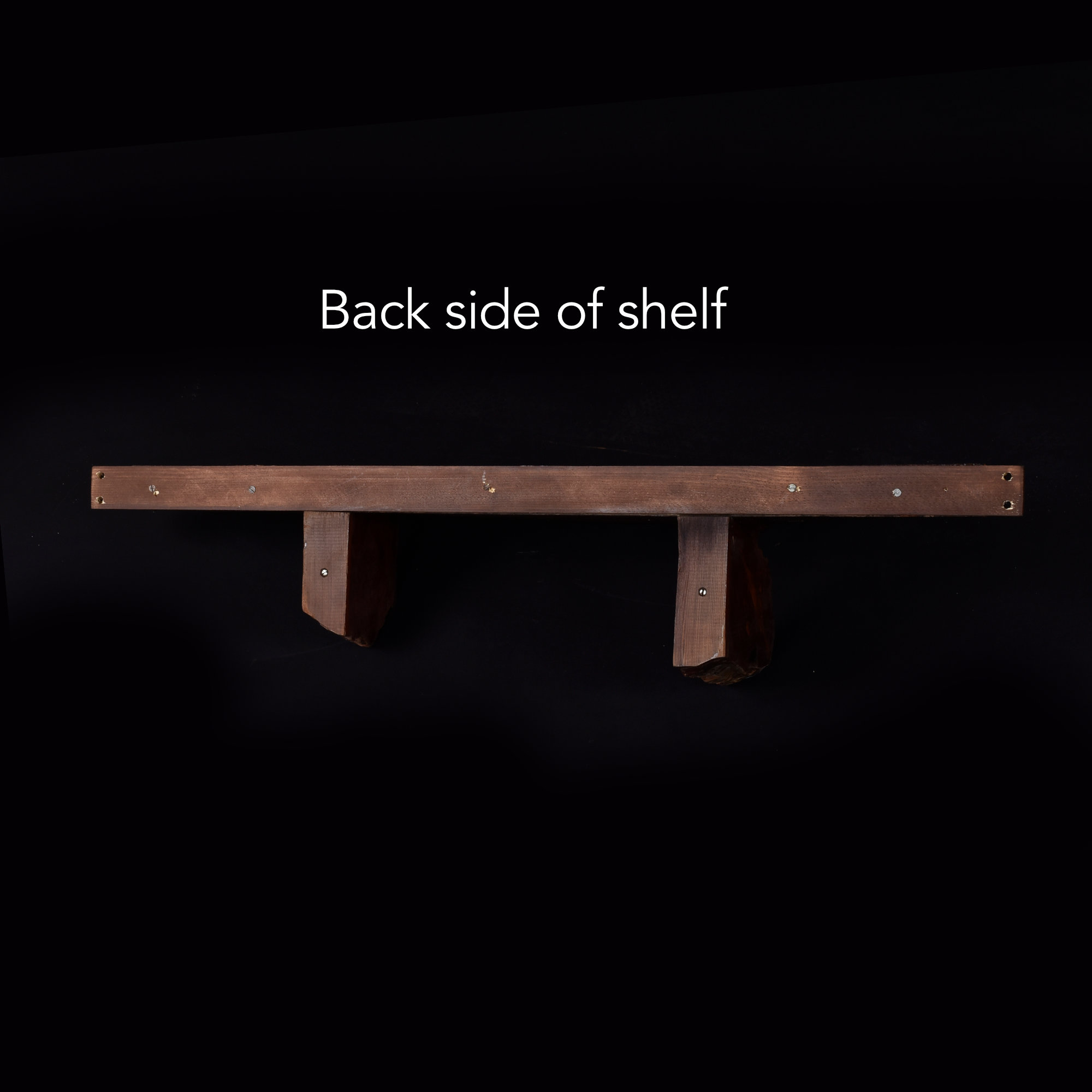 rustic redwood wall mounted shelf