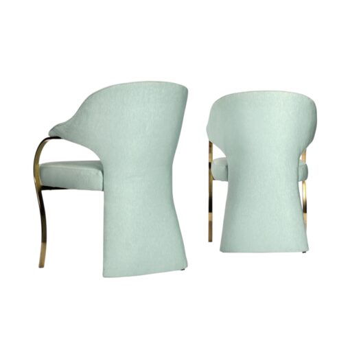 Carson's Art Deco Whale Tale Seafoam Green and Gold Dining Chairs ...