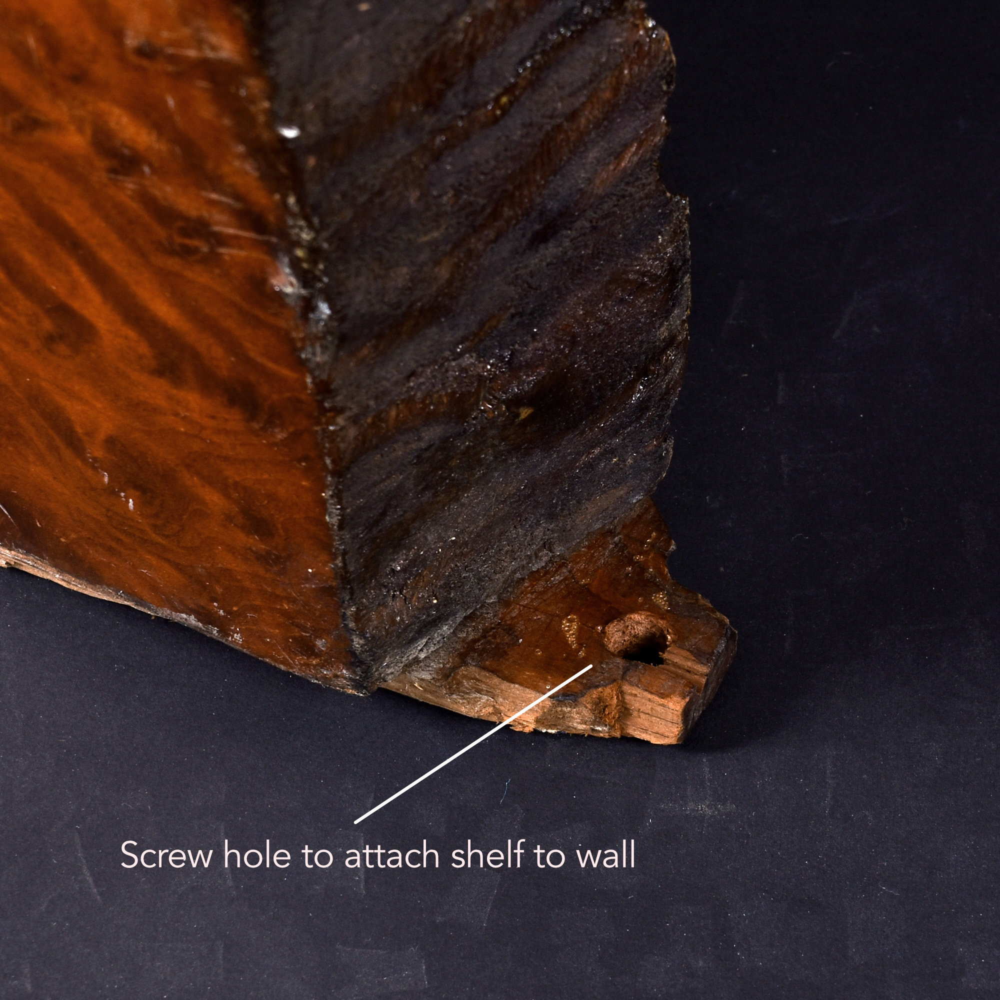 rustic redwood wall mounted shelf