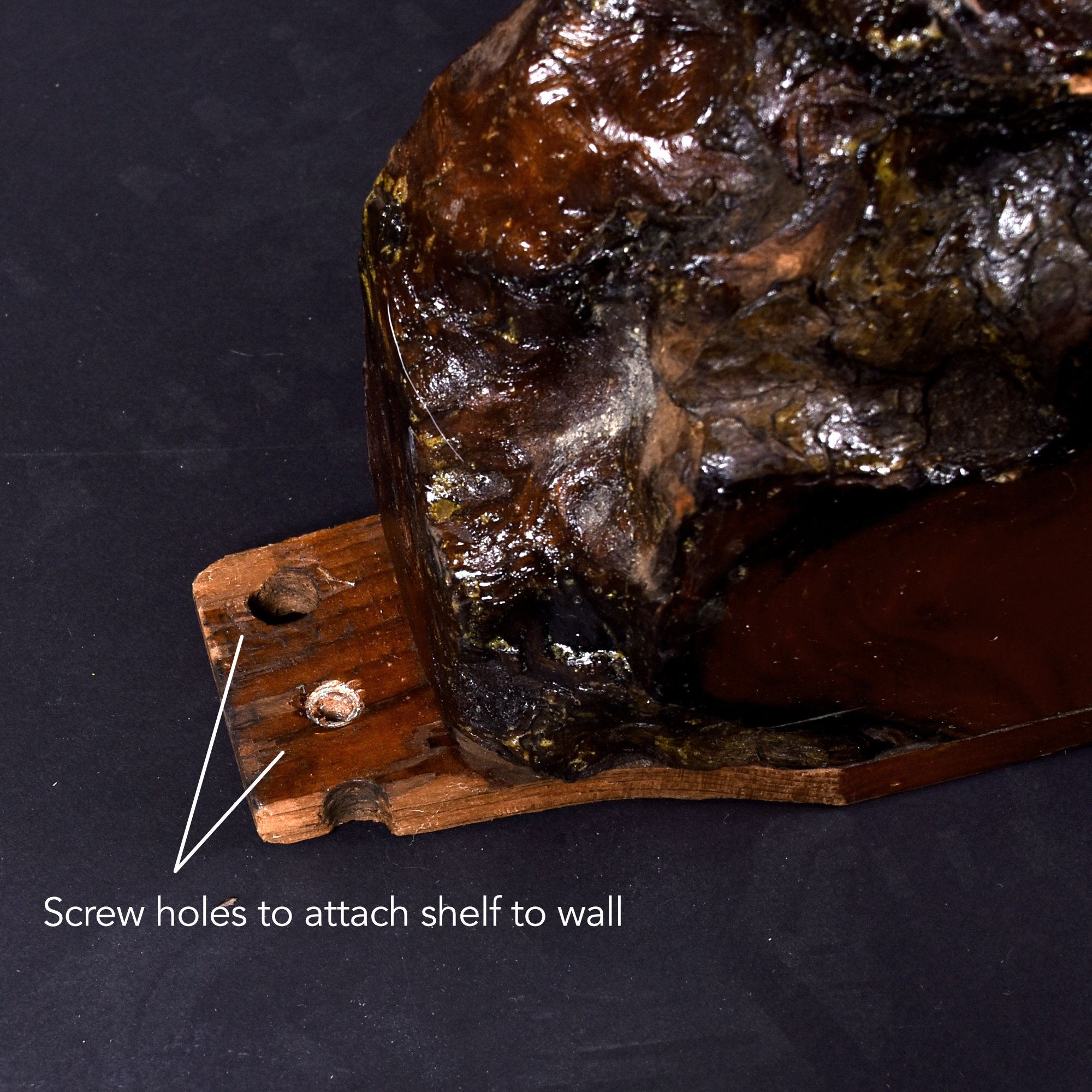 rustic redwood wall mounted shelf