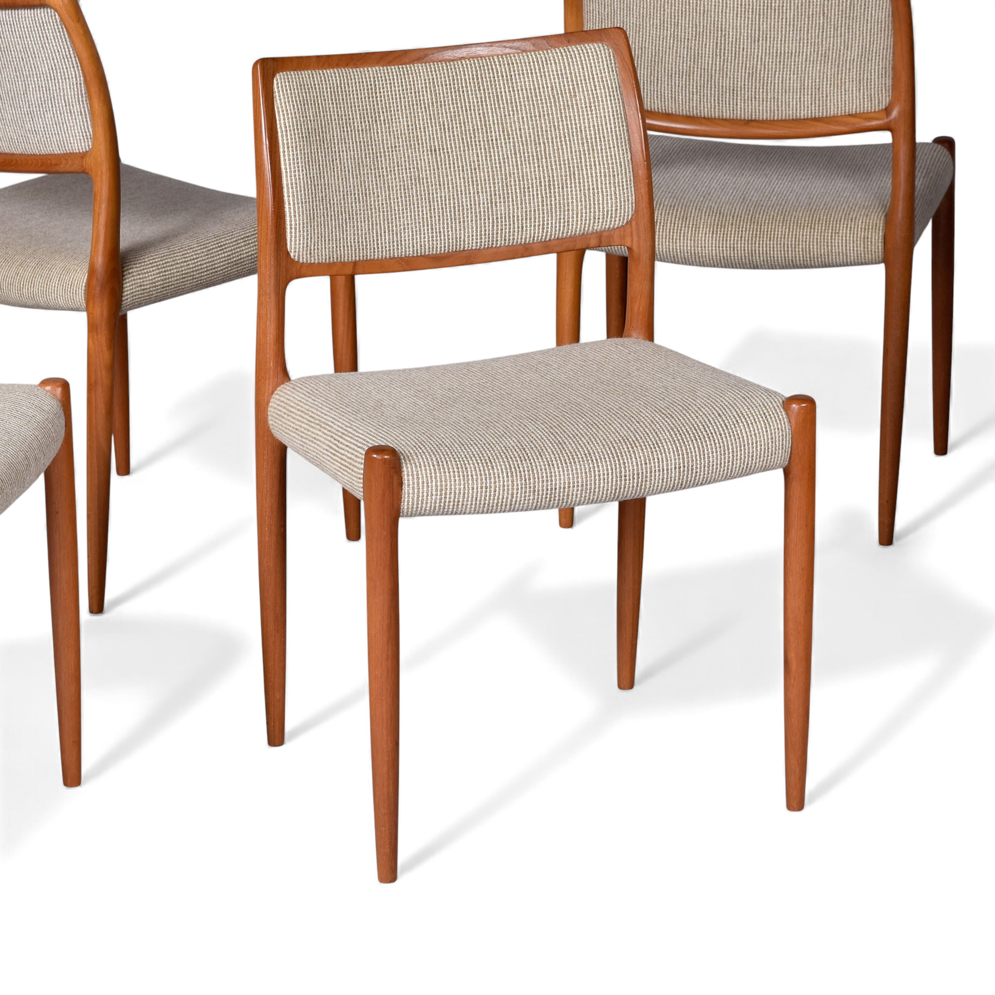 J.L. Møller Model 80 Teak Dining Chairs,
