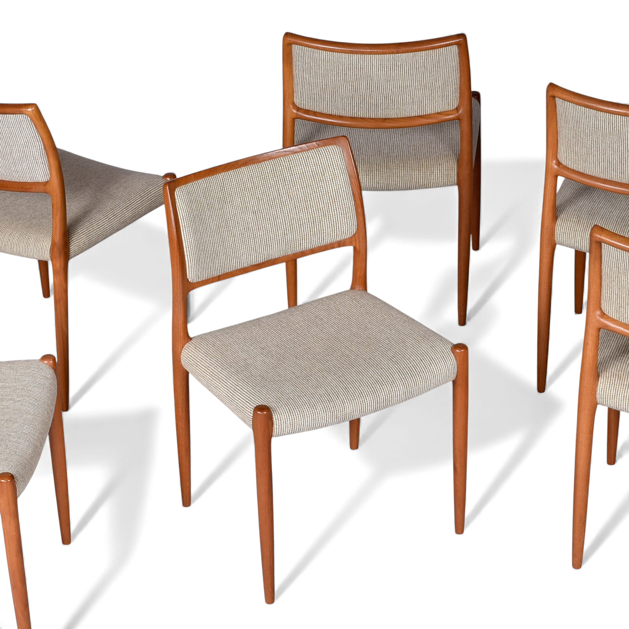 J.L. Møller Model 80 Teak Dining Chairs,