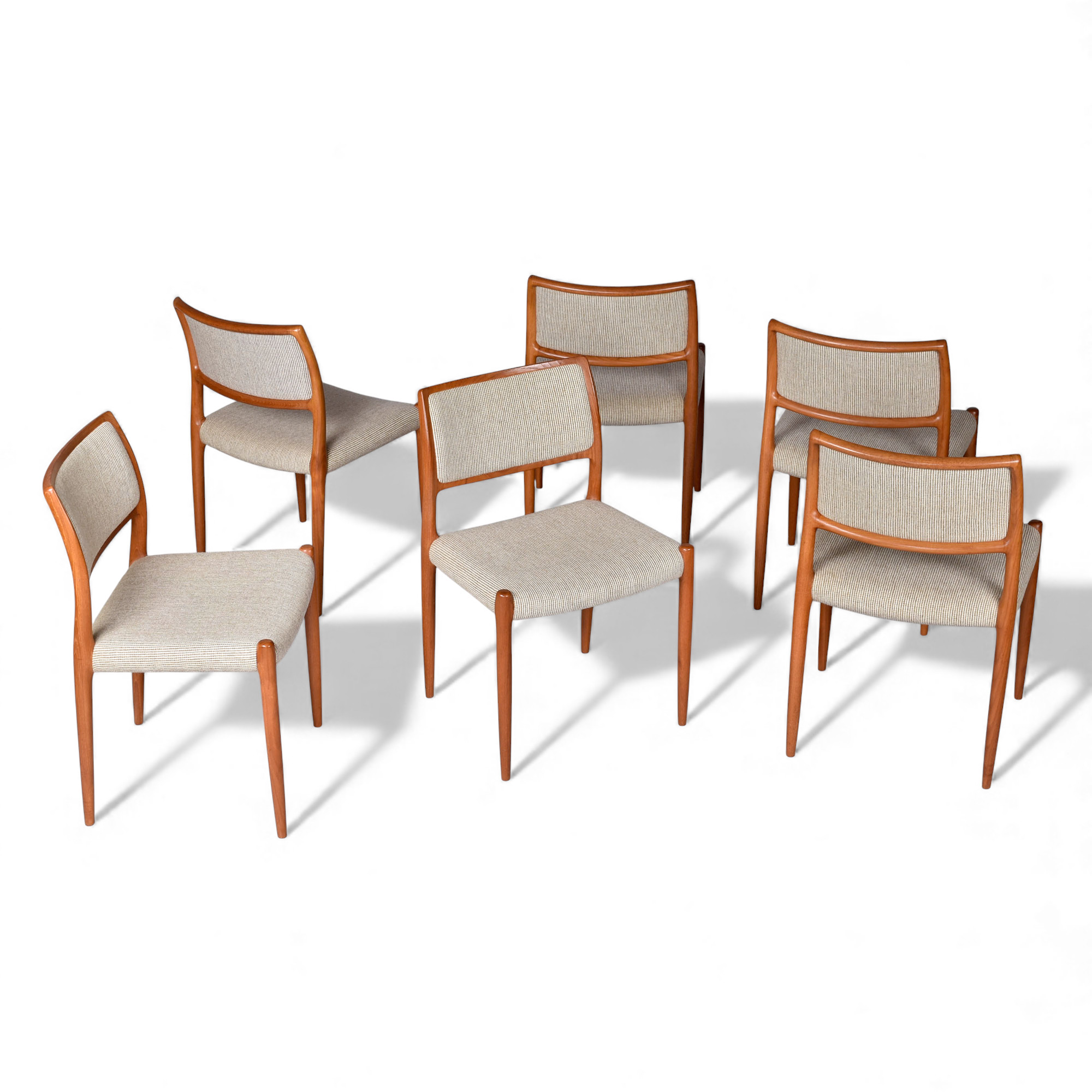 J.L. Møller Model 80 Teak Dining Chairs,
