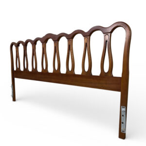 King Size Mid-Century Modern Walnut Headboard with Elegant Arches