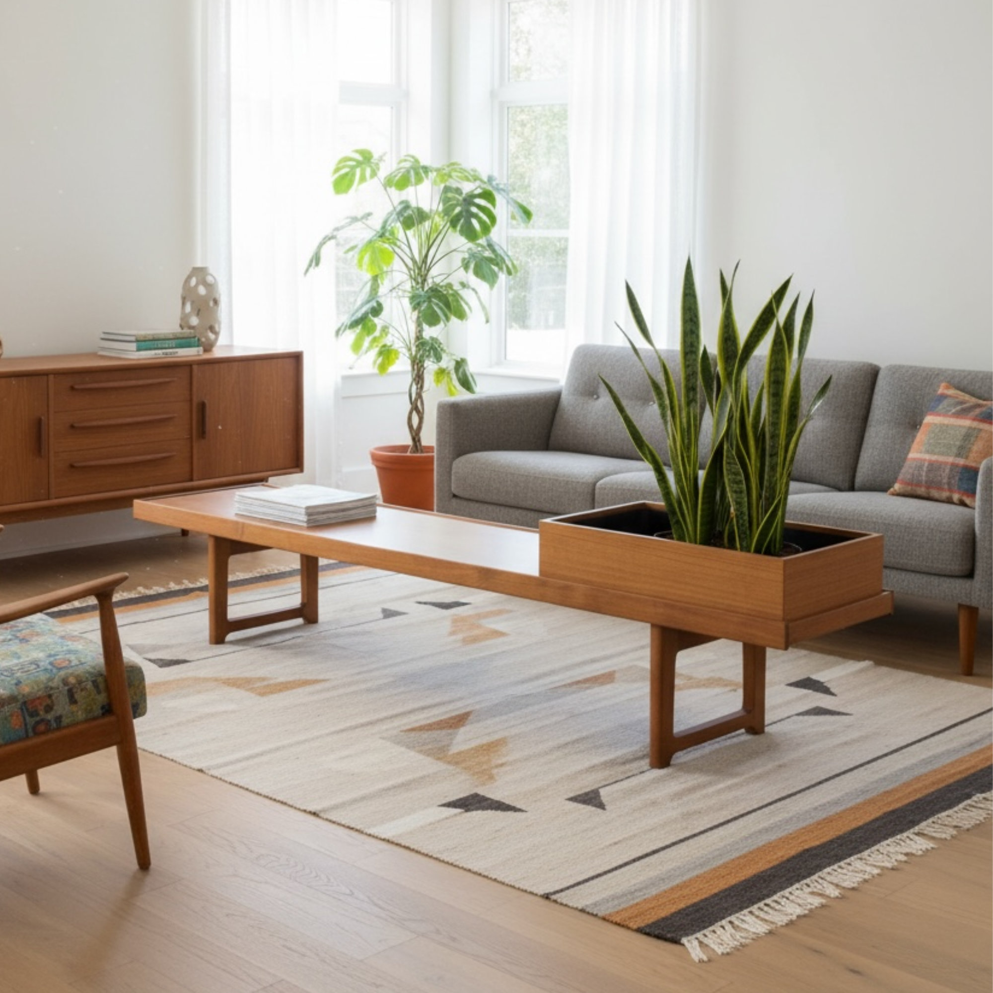 Torborjn Afdal for Bruksbo teak planter bench coffee table