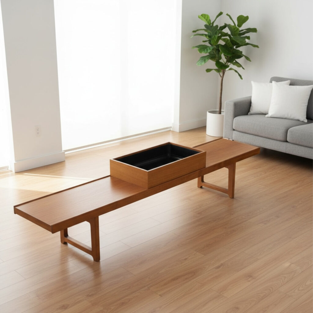 Bruksbo Norwegian Teak Planter Bench or Coffee Table, Attributed