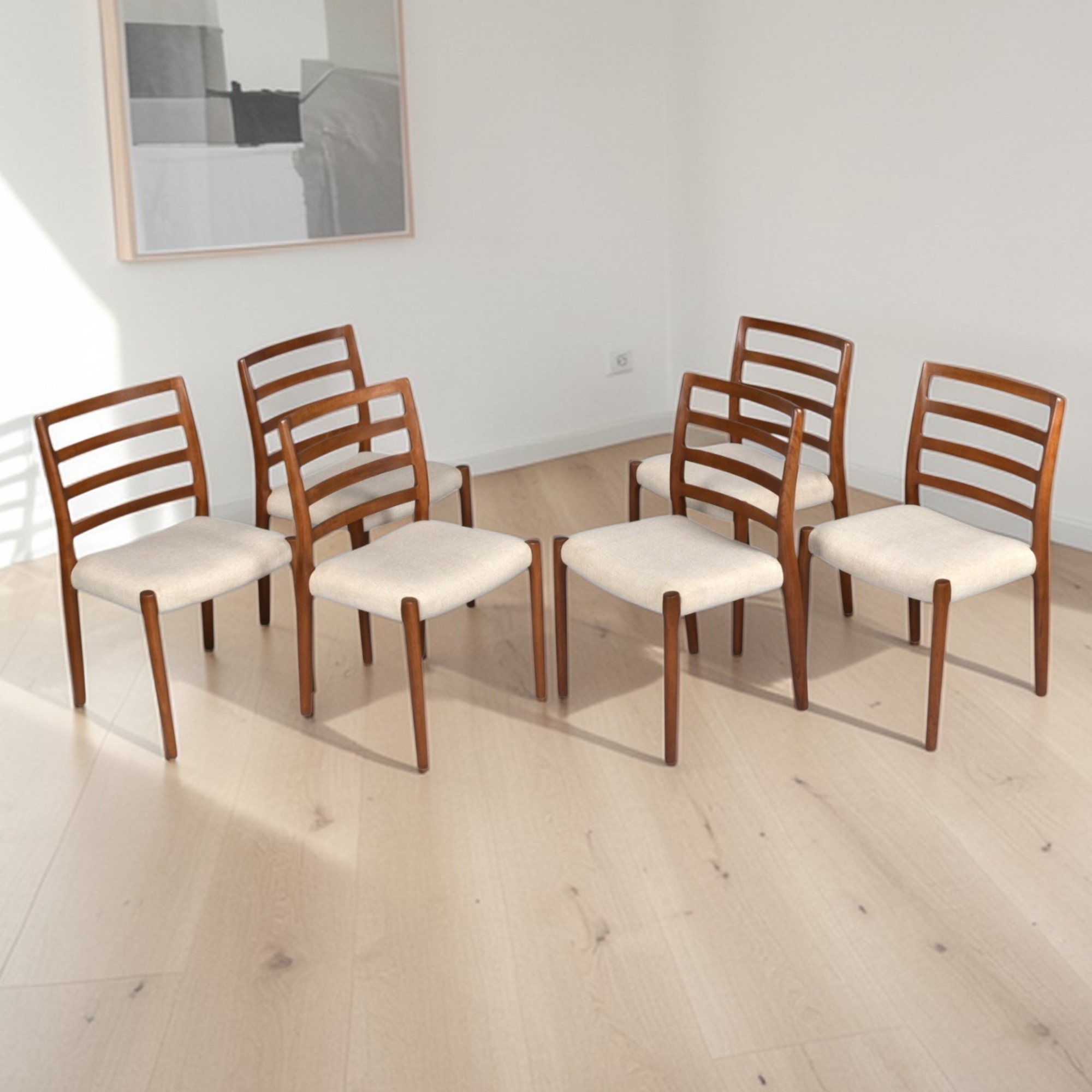 JL Moller Model 85 Danish Teak Dining Chairs