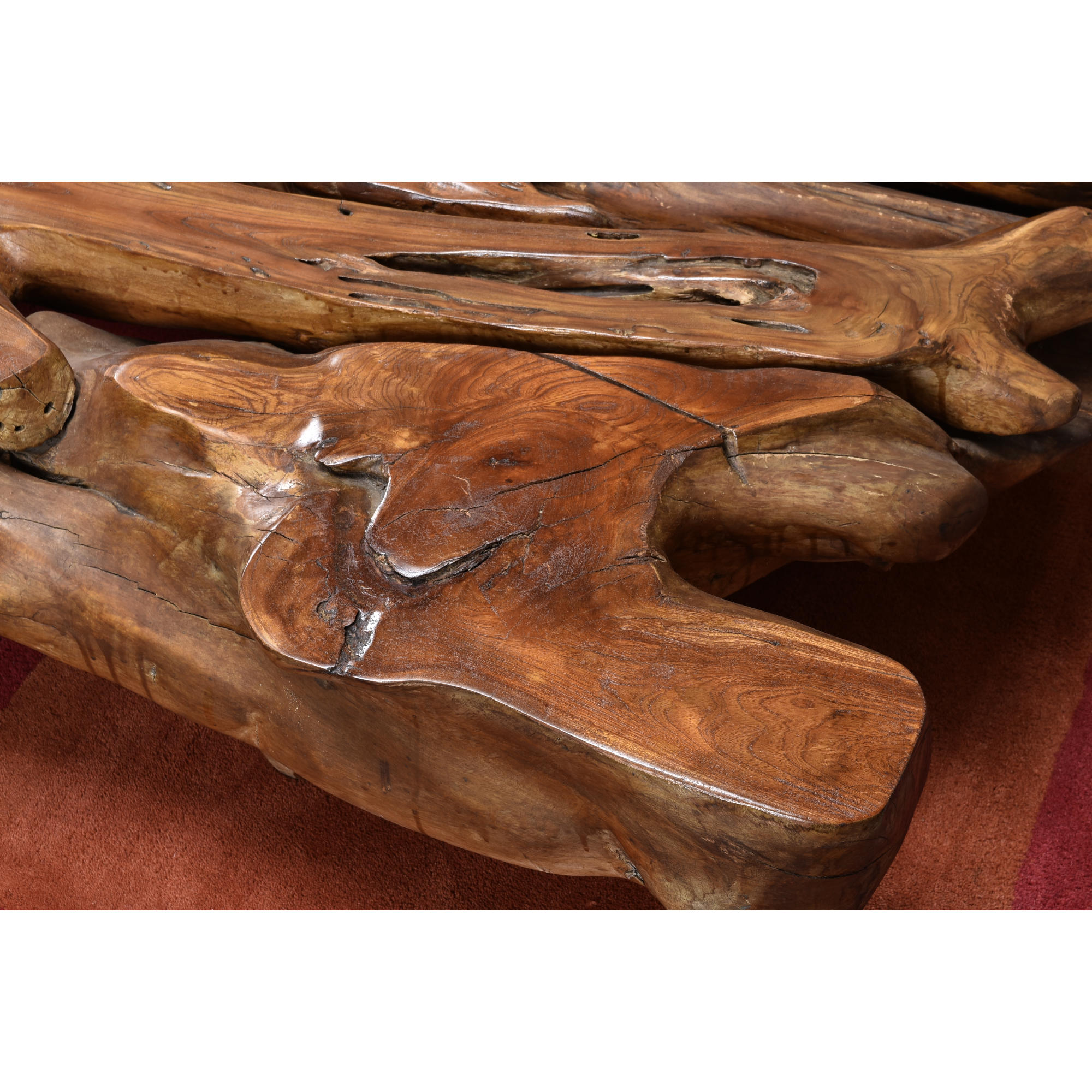 Organic Modern monumental scale wood slab coffee table