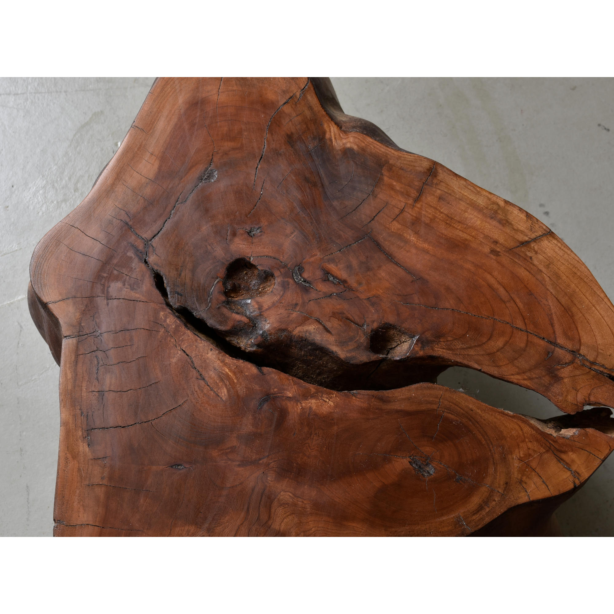 Rustic solid wood tree root end table