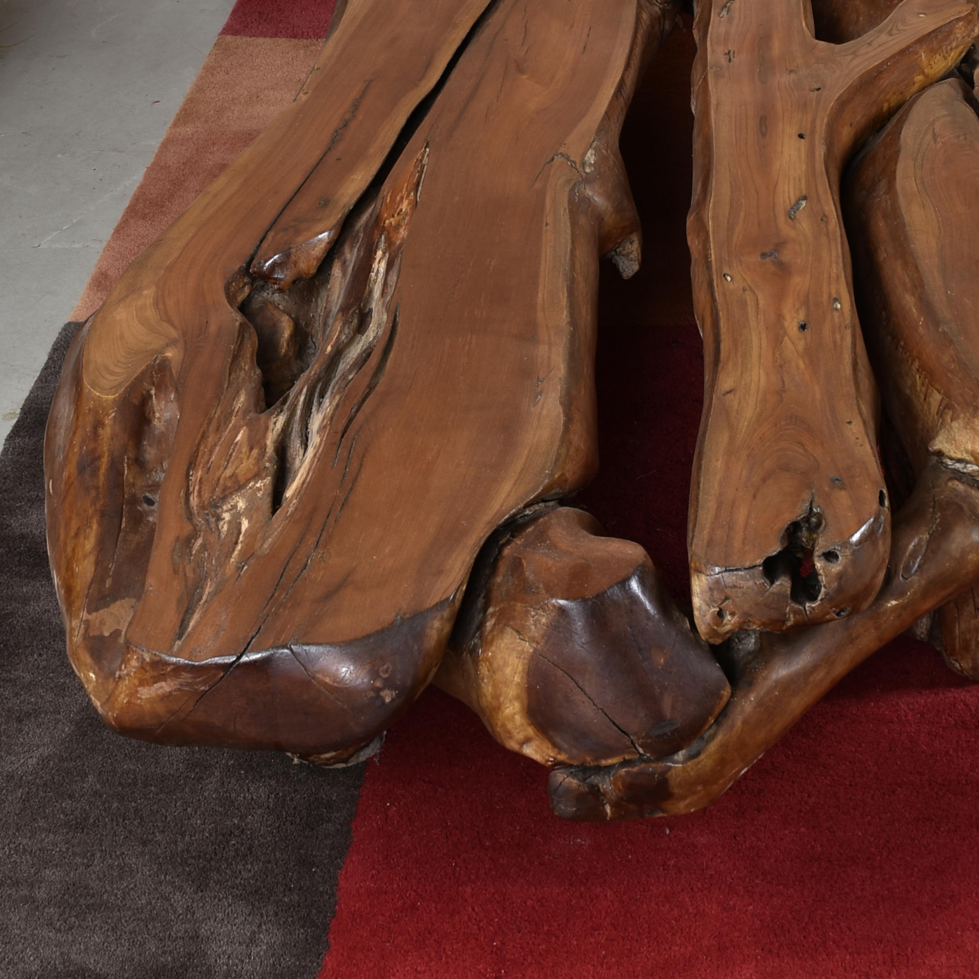 Organic Modern monumental scale wood slab coffee table