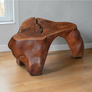 Sculptural Organic Modern Solid Wood Side Table