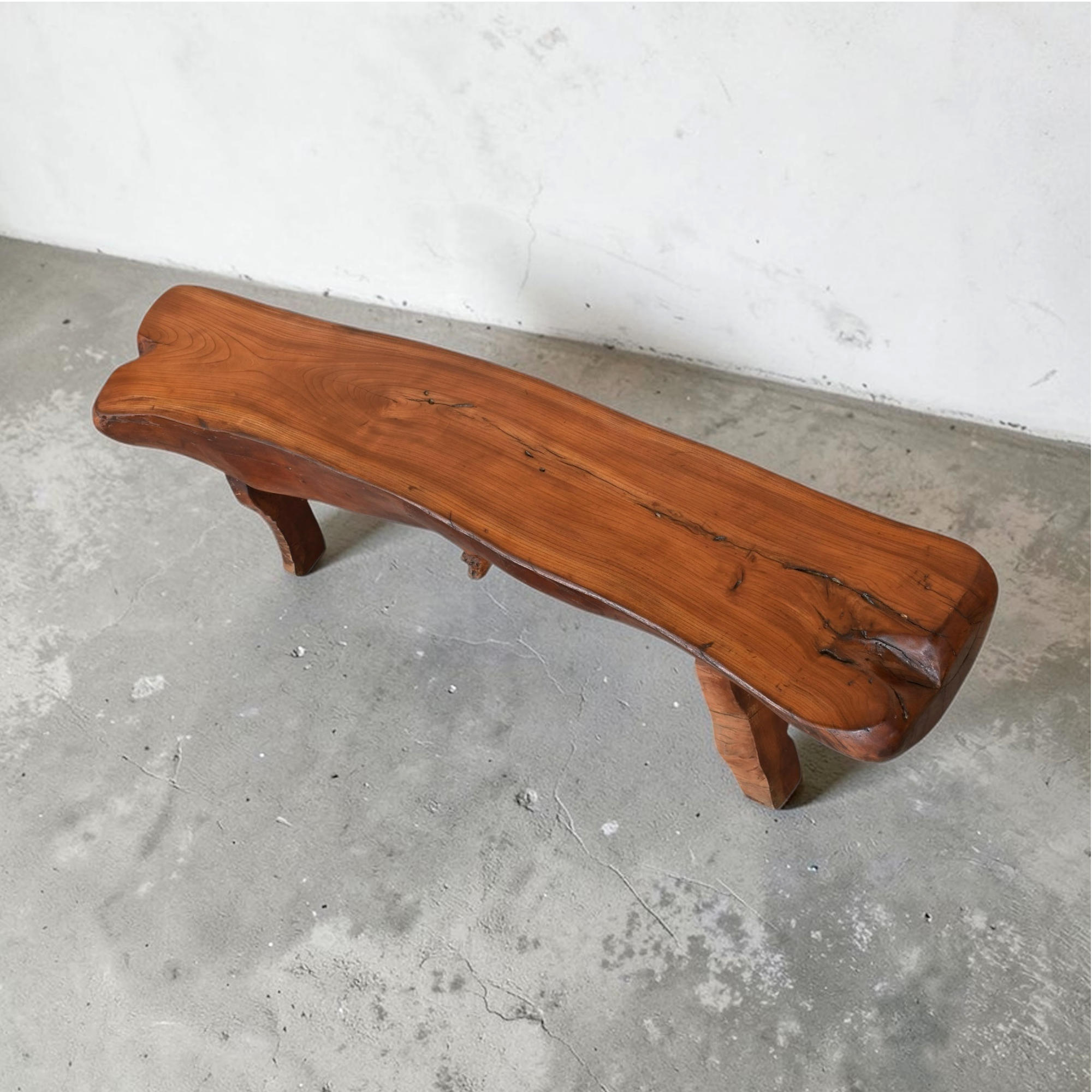 Rustic wood bench