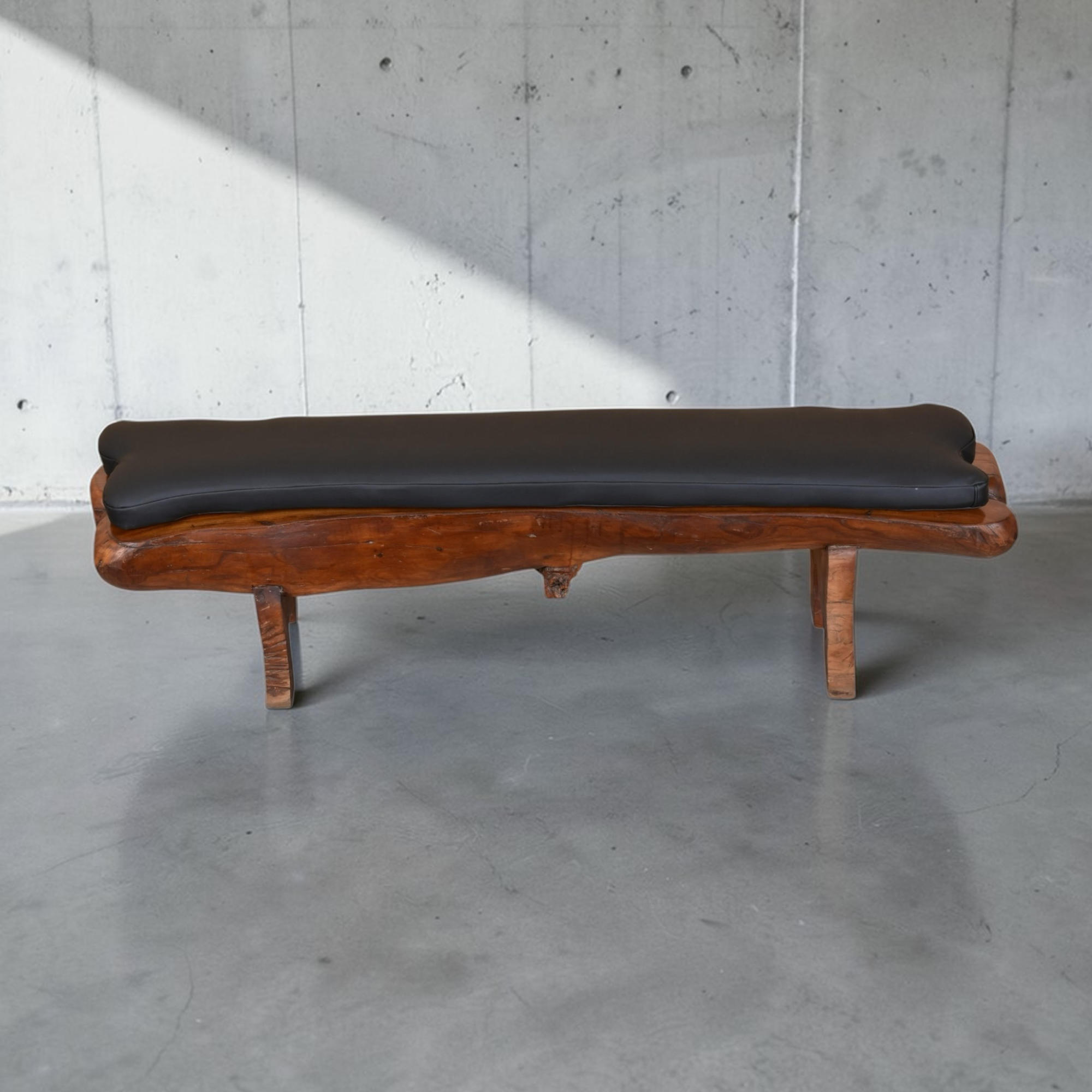 Rustic wood bench
