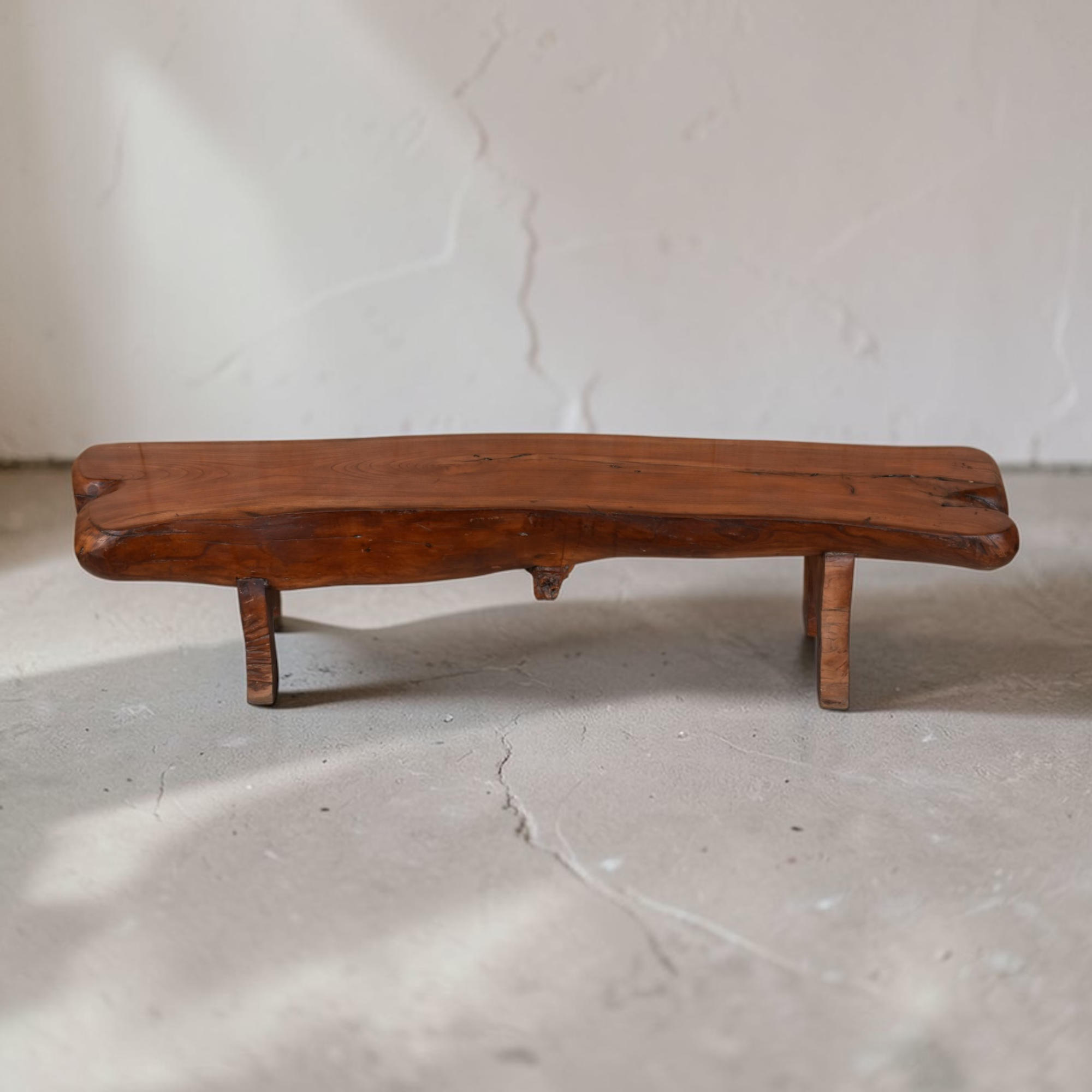 Rustic wood bench