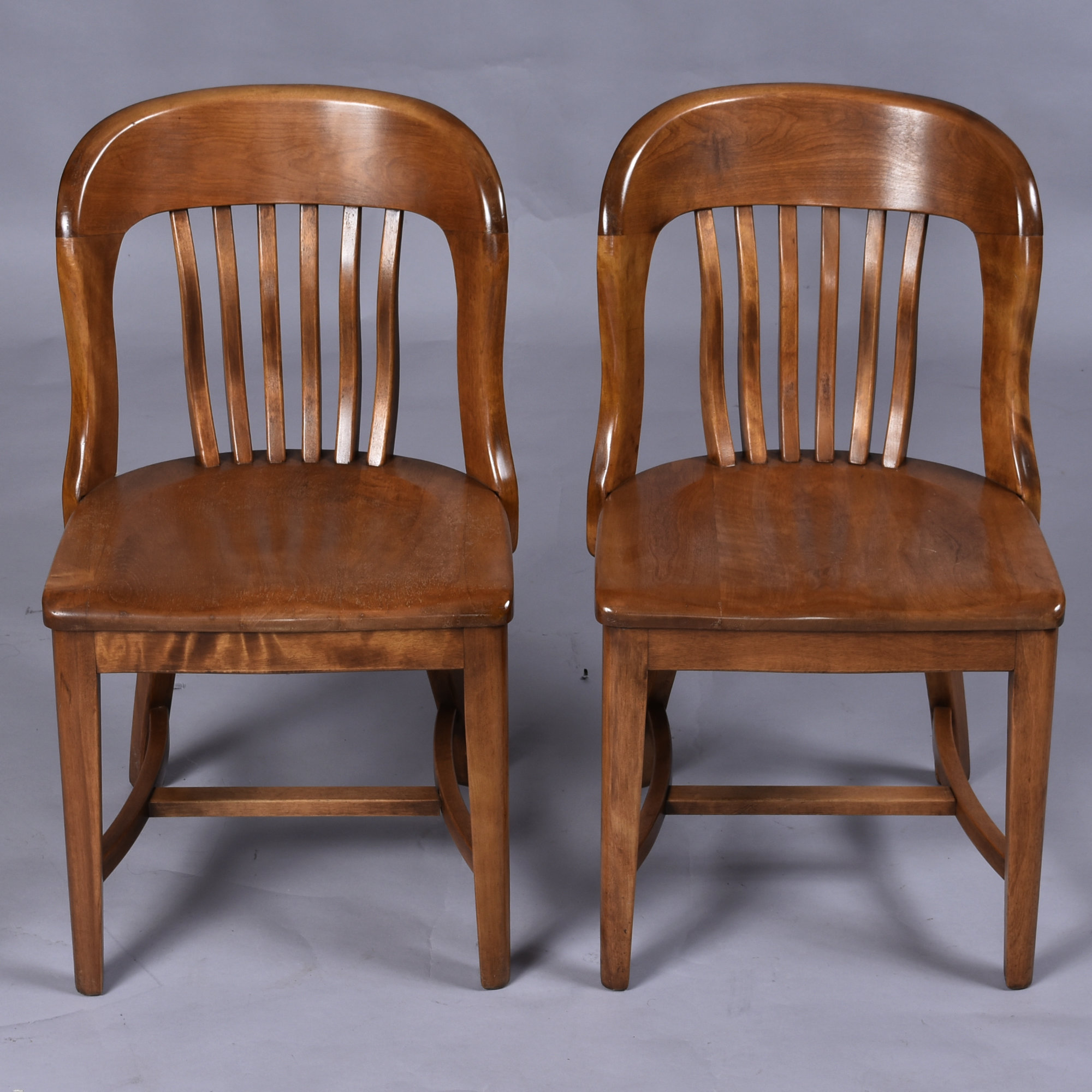 Solid wood vintage bankers or library chairs