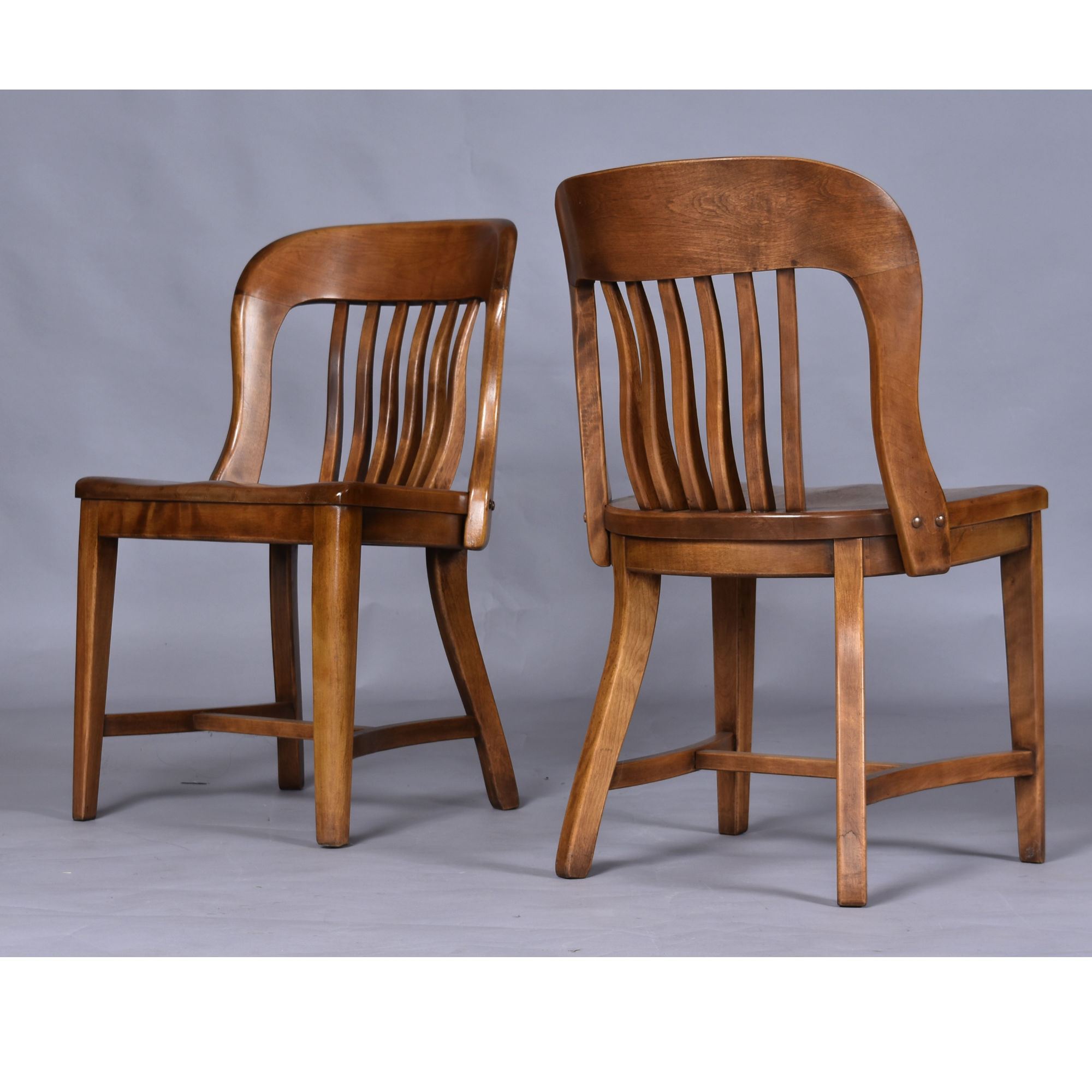 Solid wood vintage bankers or library chairs