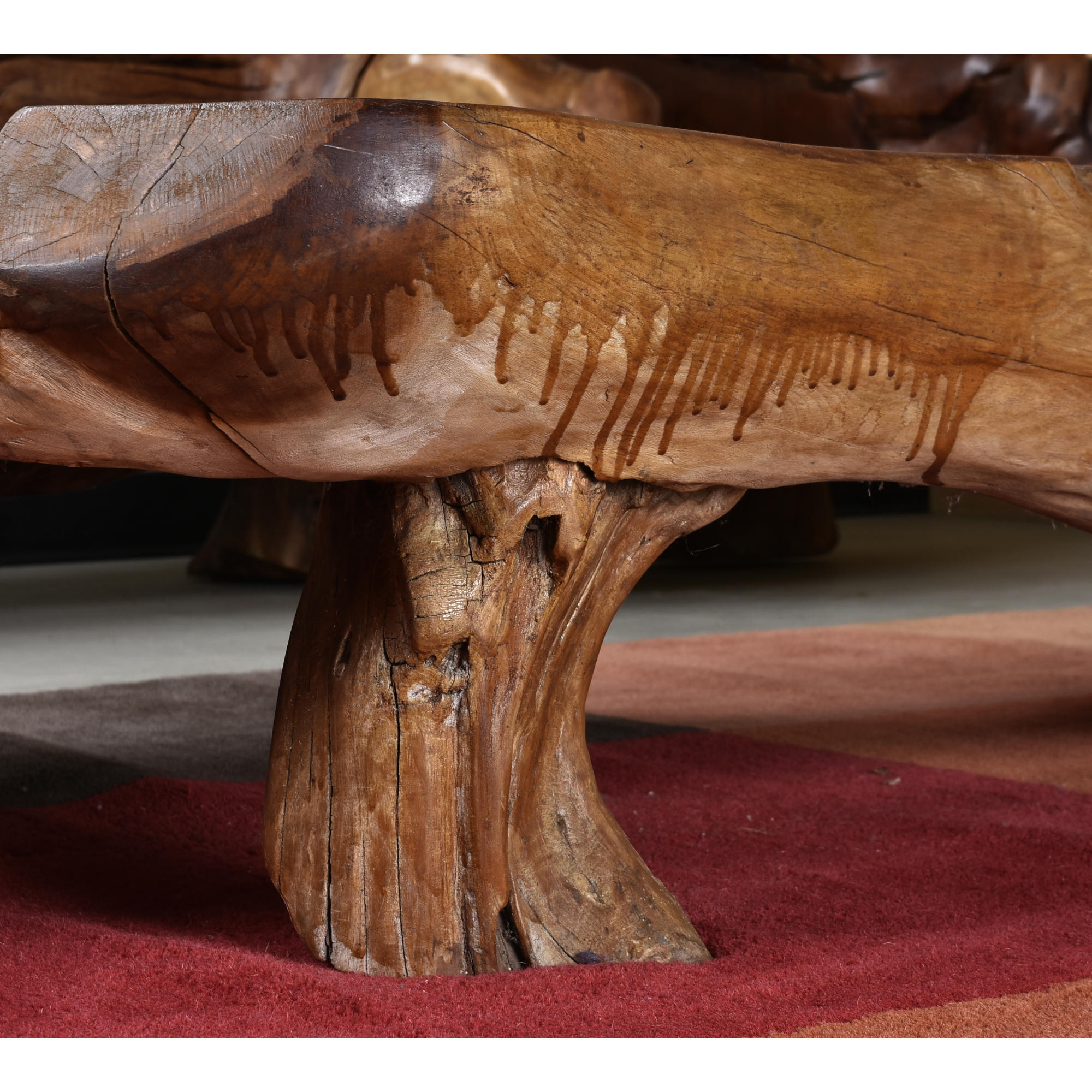 Organic Modern monumental scale wood slab coffee table