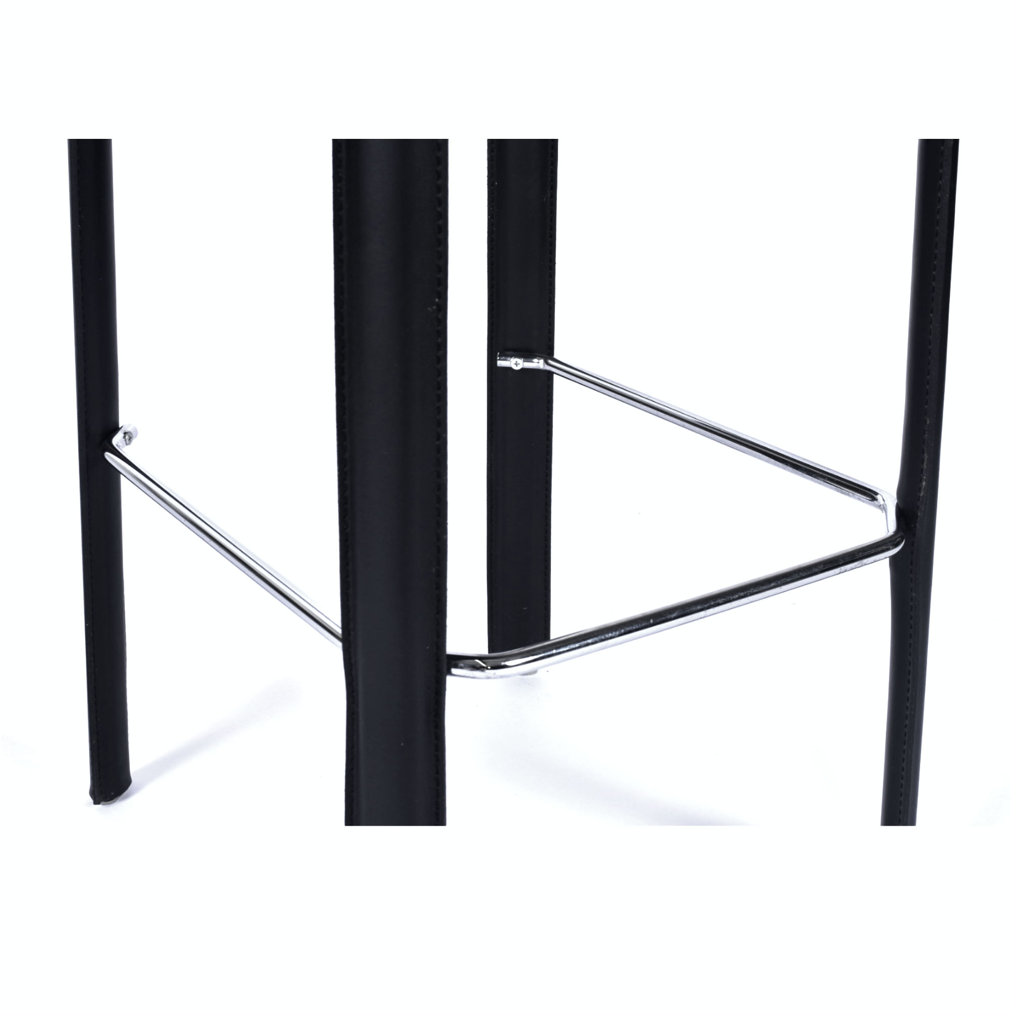 Frag Italian black leather bar stools with full backs