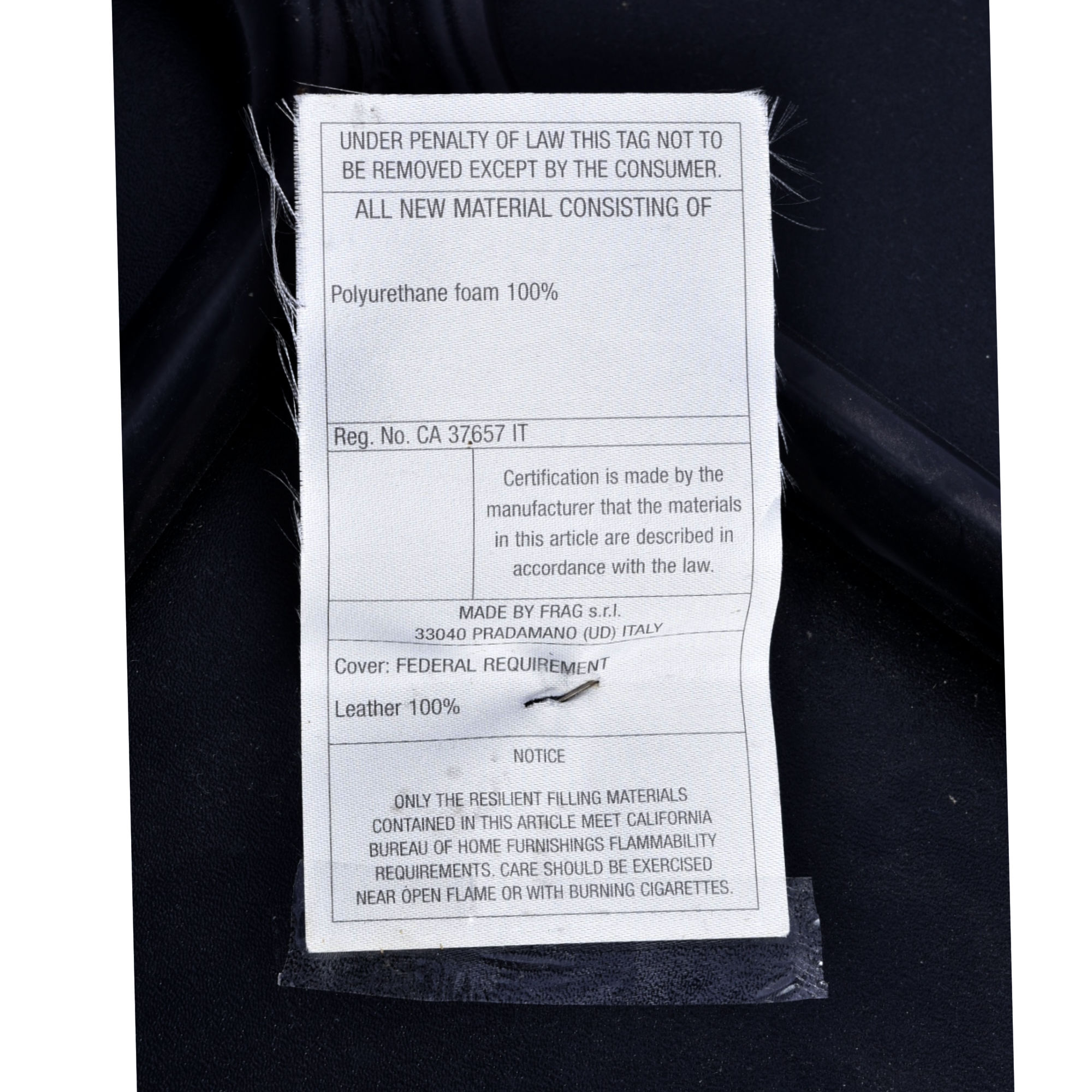 Frag Italian black leather bar stools with full backs