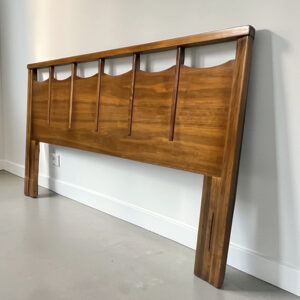 Mid-Century Modern Walnut Queen Bed Headboard by Hoke Wood Products