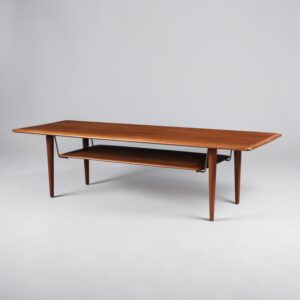 Peter Hvidt and Orla Mølgaard Nielsen for France and Son Danish Teak and Cane Coffee Table