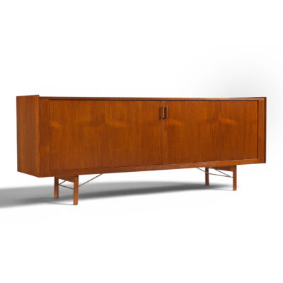 Kofod Larsen Tambour door Danish teak credenza