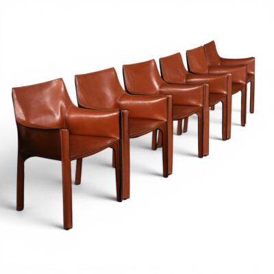Cab413 Mario Bellini Cassina red leather chairs