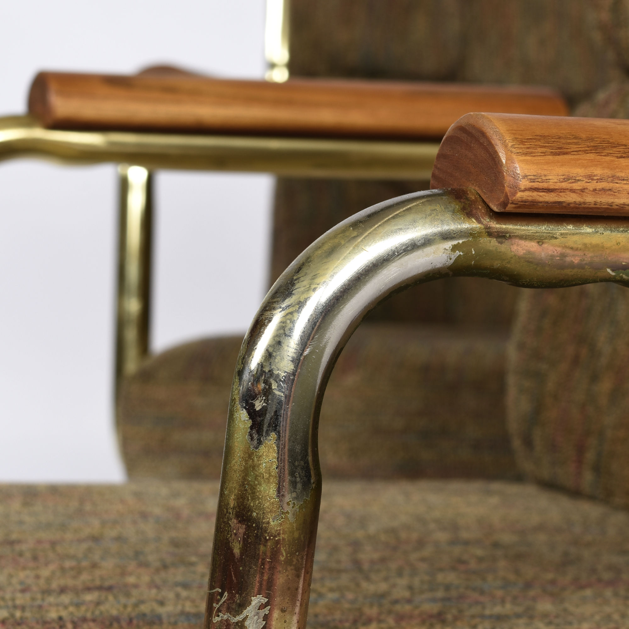 Stoneville taupe gold and oak swivel chairs on casters