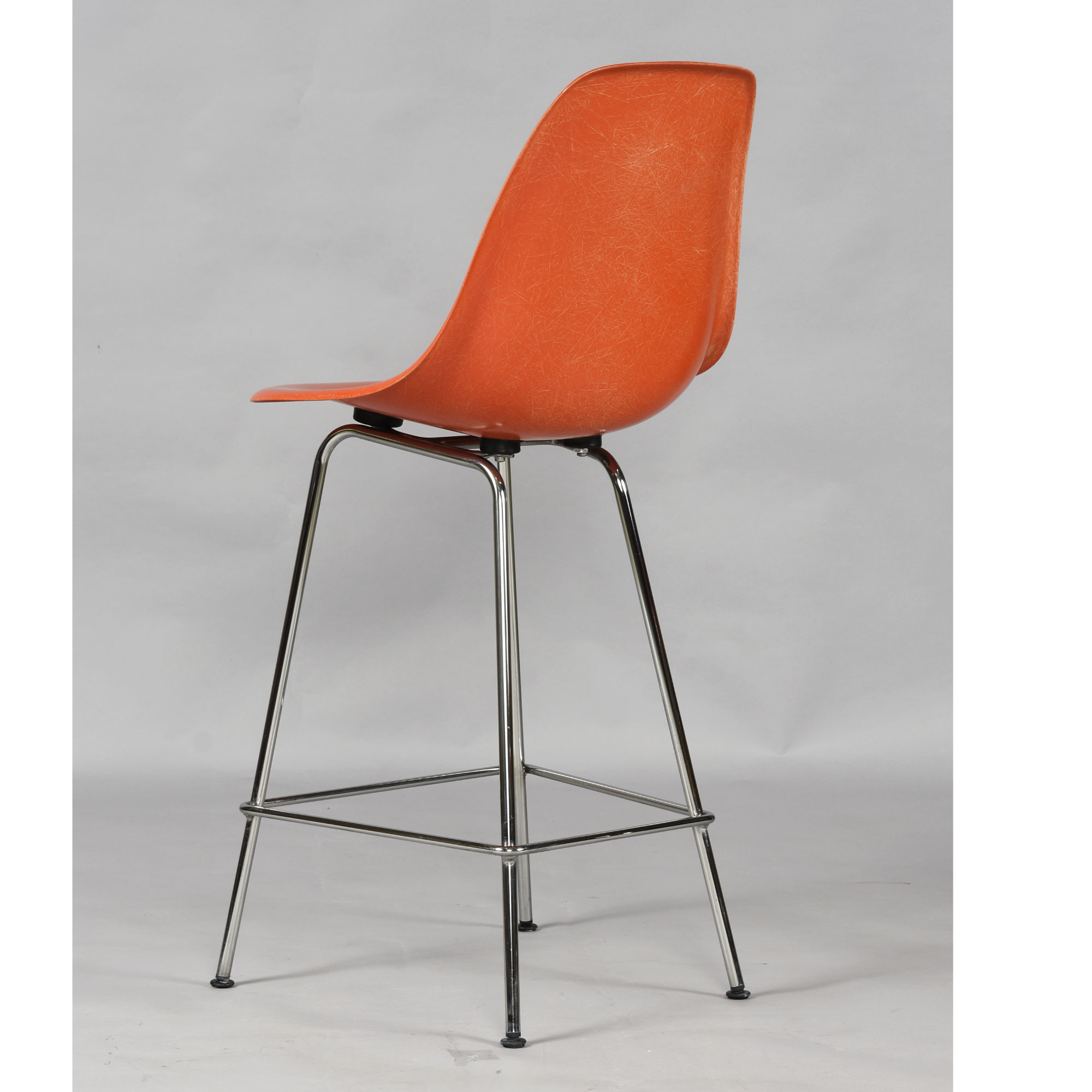 Eames for Herman Miller fiberglass shell counter height bar stools