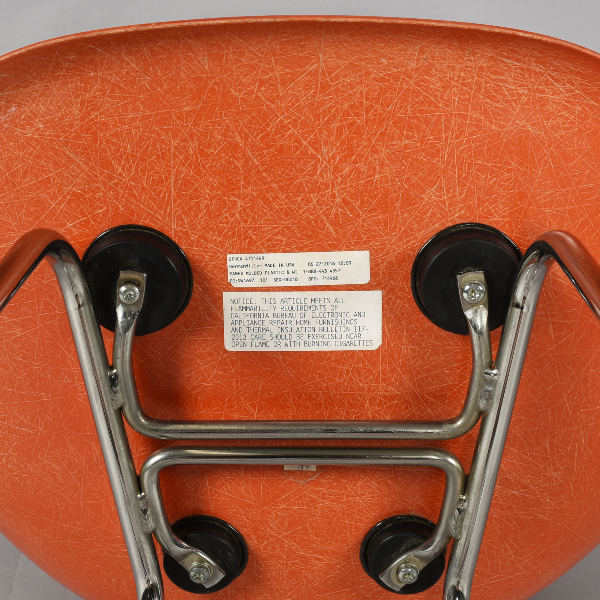 Eames for Herman Miller fiberglass shell counter height bar stools