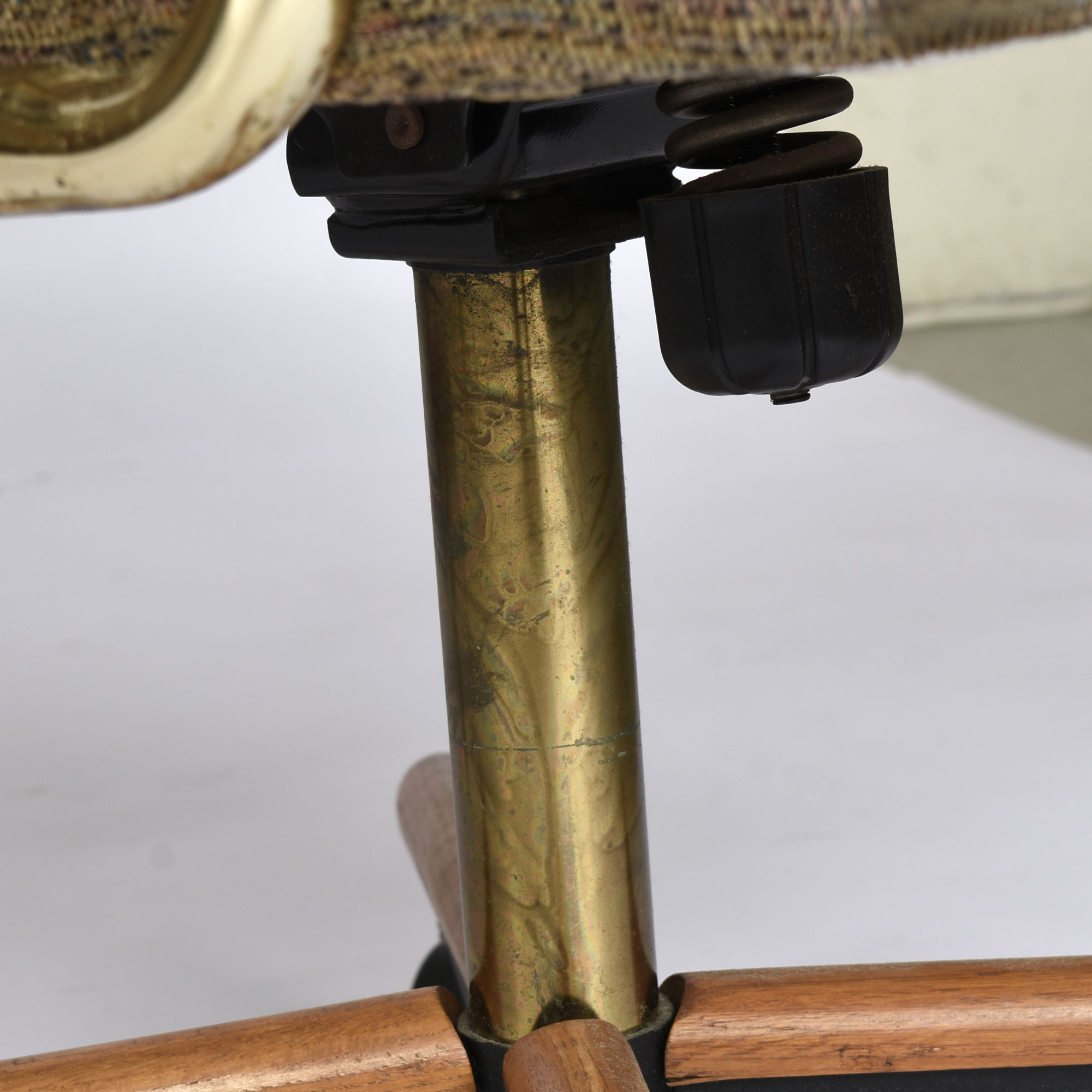 Stoneville taupe gold and oak swivel chairs on casters
