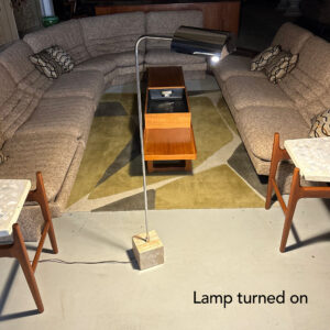 Raymor Chrome and Stone Mid-Century Modern Floor Lamp