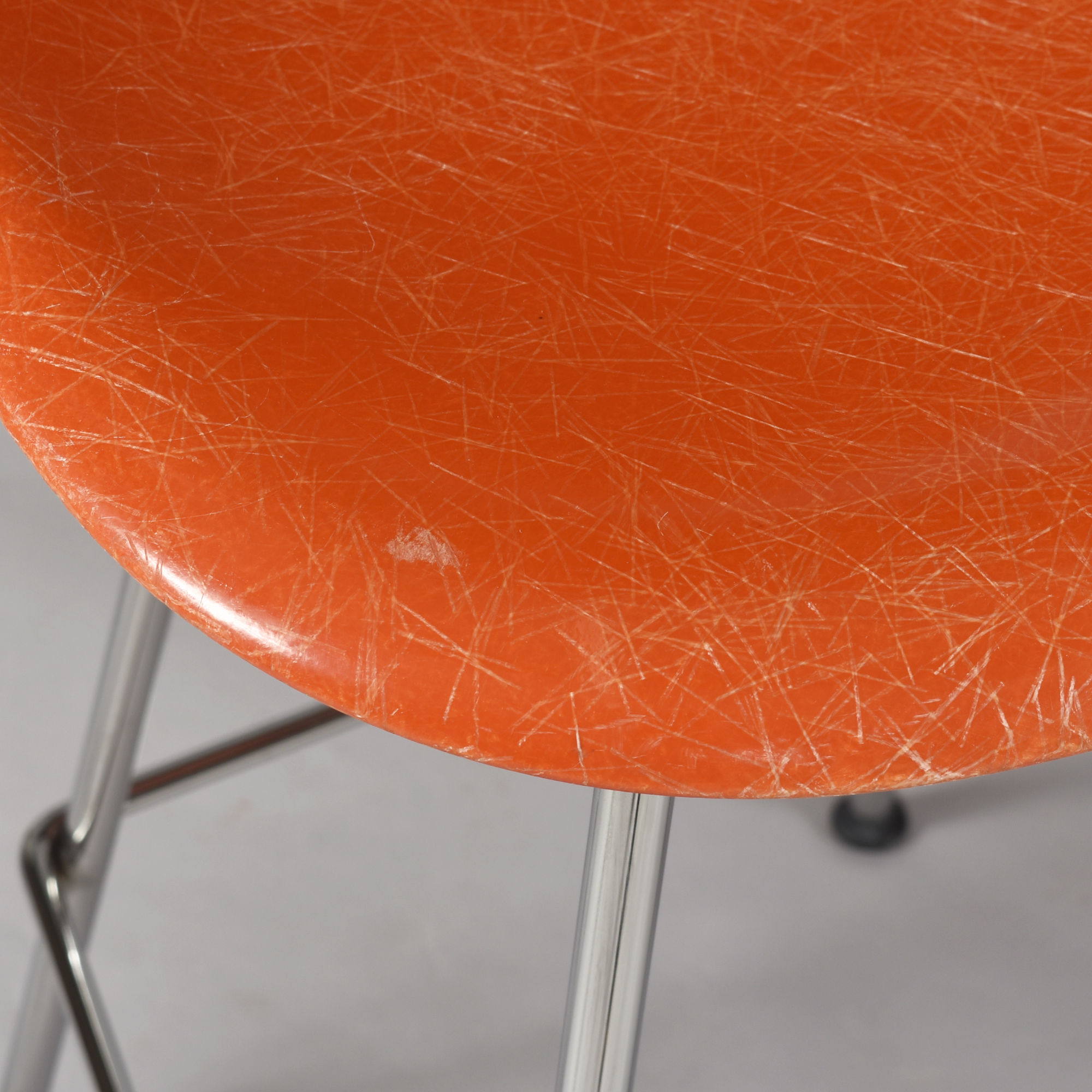 Eames for Herman Miller fiberglass shell counter height bar stools