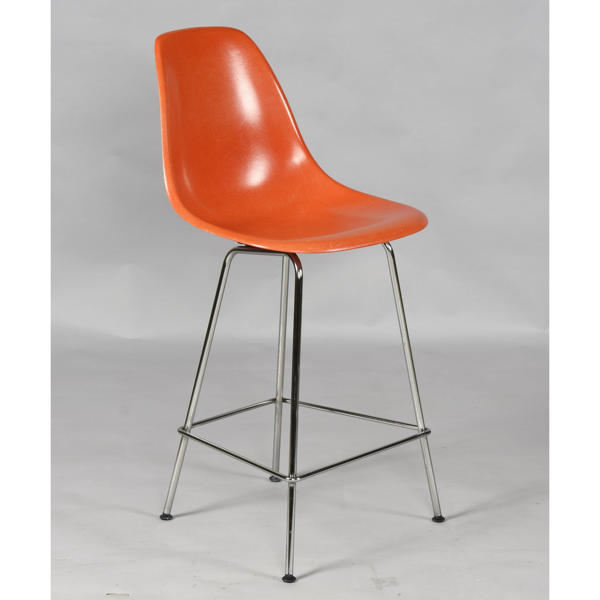 Eames for Herman Miller fiberglass shell counter height bar stools