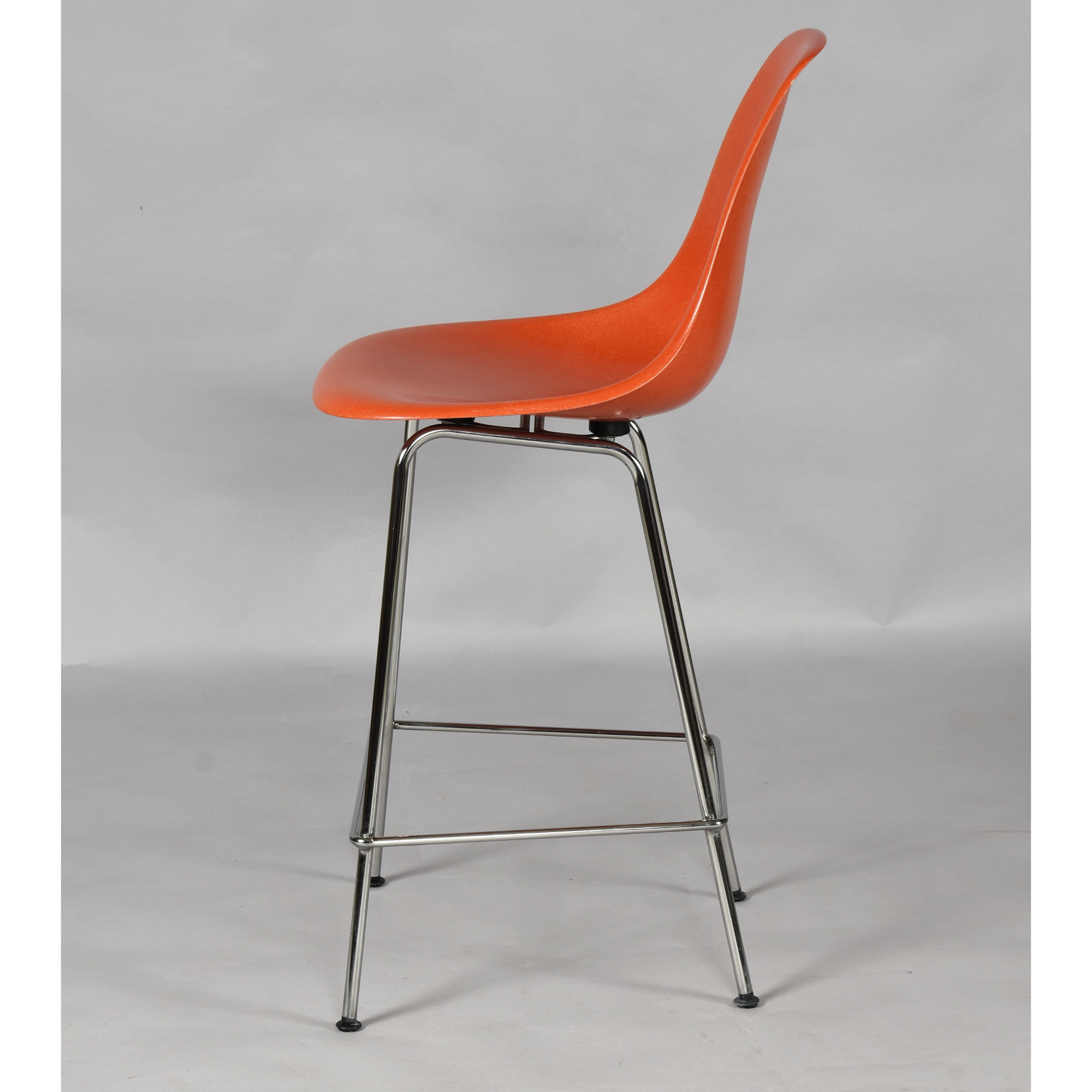 Eames for Herman Miller fiberglass shell counter height bar stools