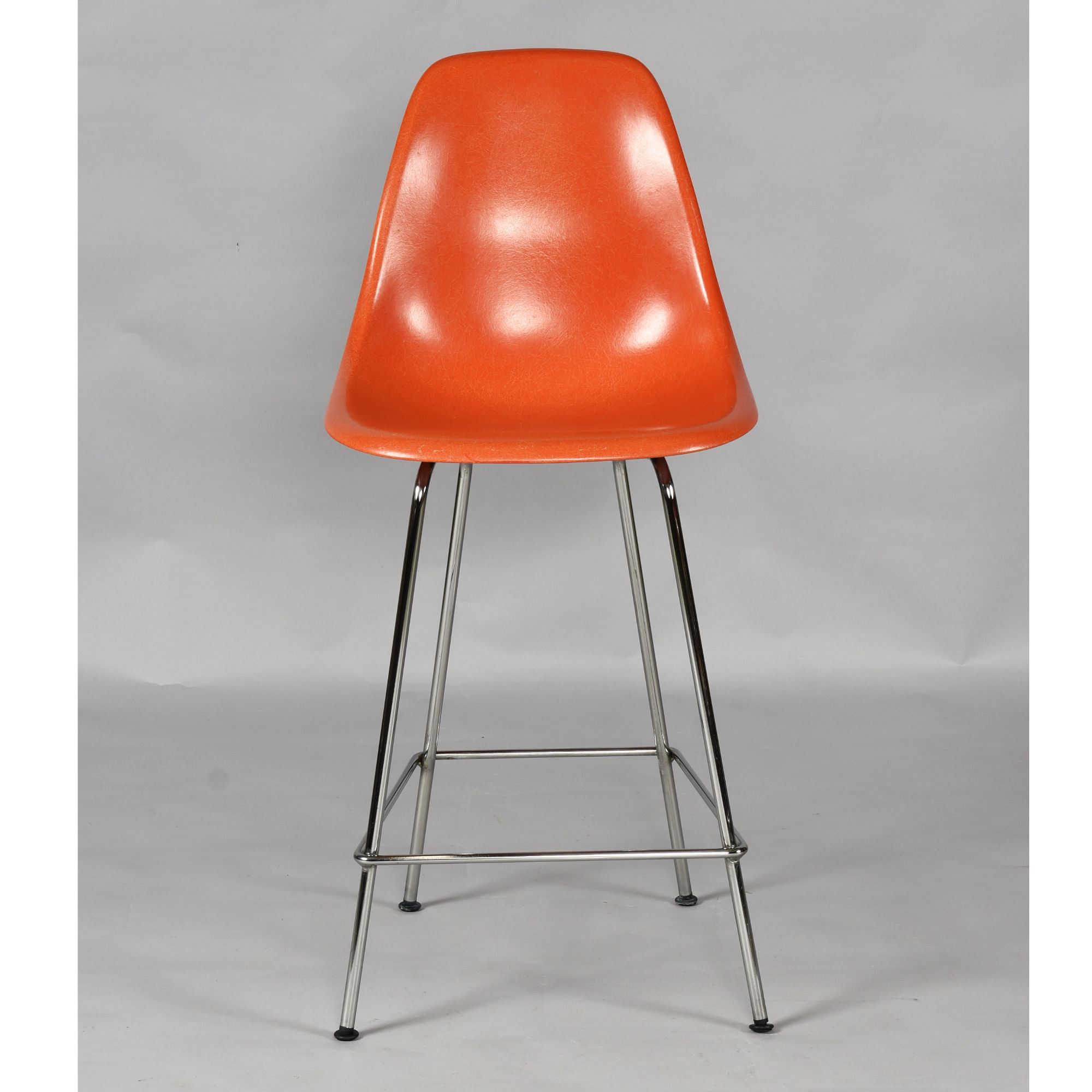 Eames for Herman Miller fiberglass shell counter height bar stools