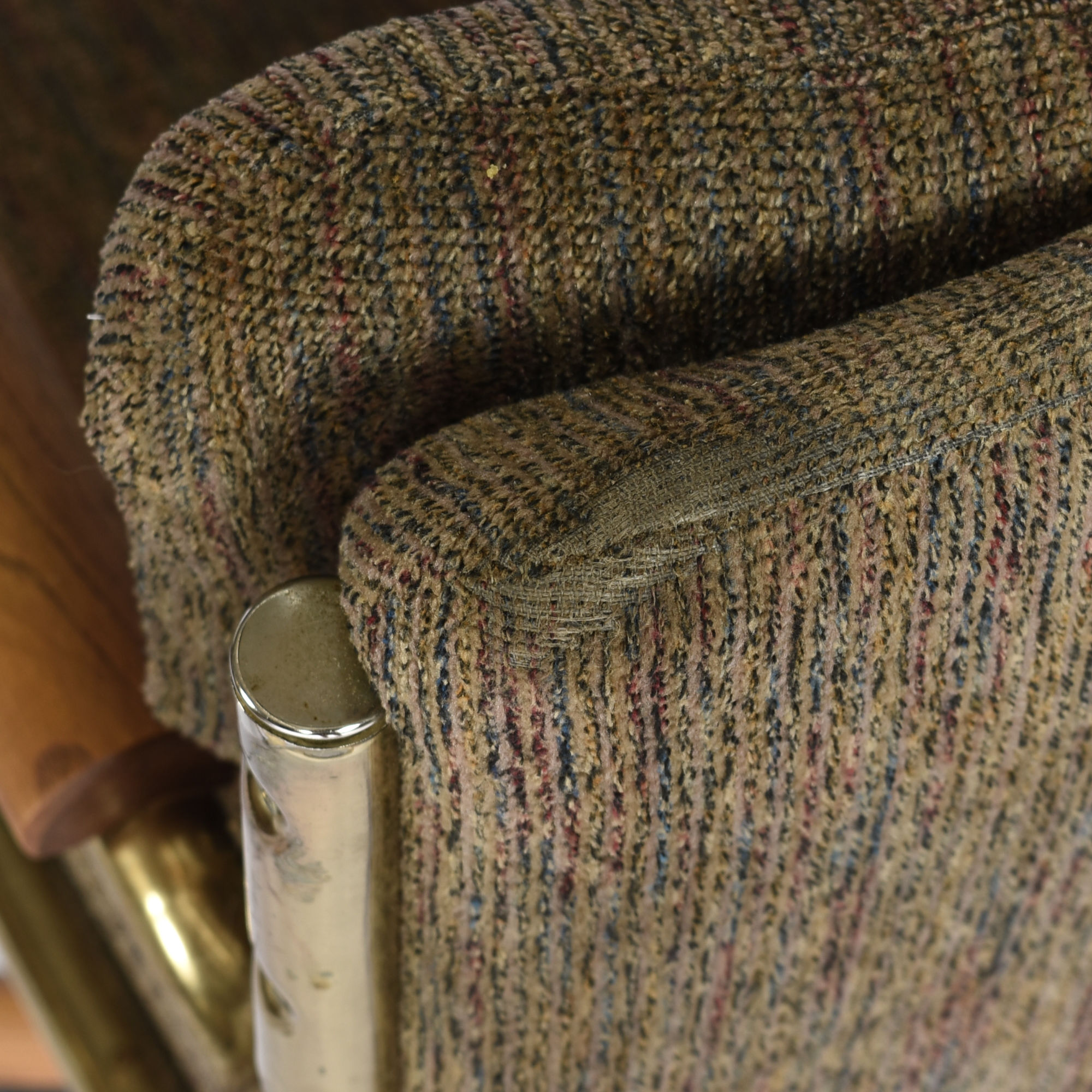 Stoneville taupe gold and oak swivel chairs on casters