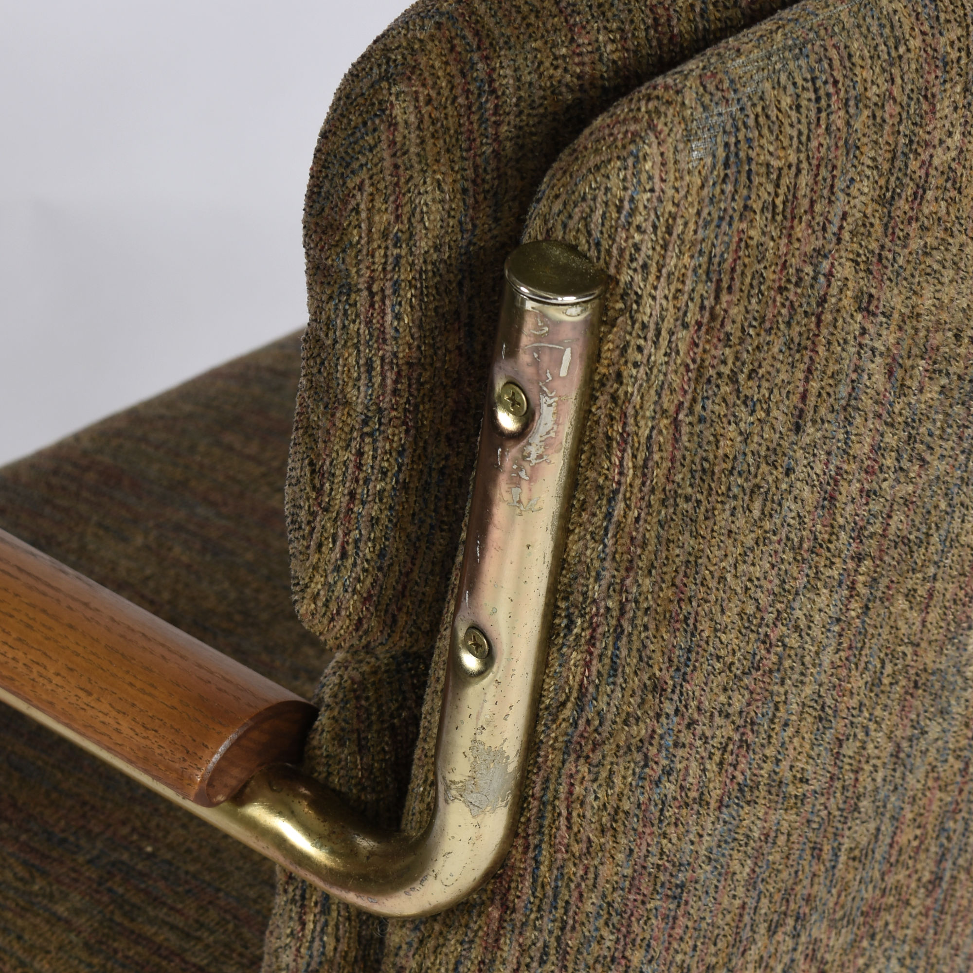 Stoneville taupe gold and oak swivel chairs on casters