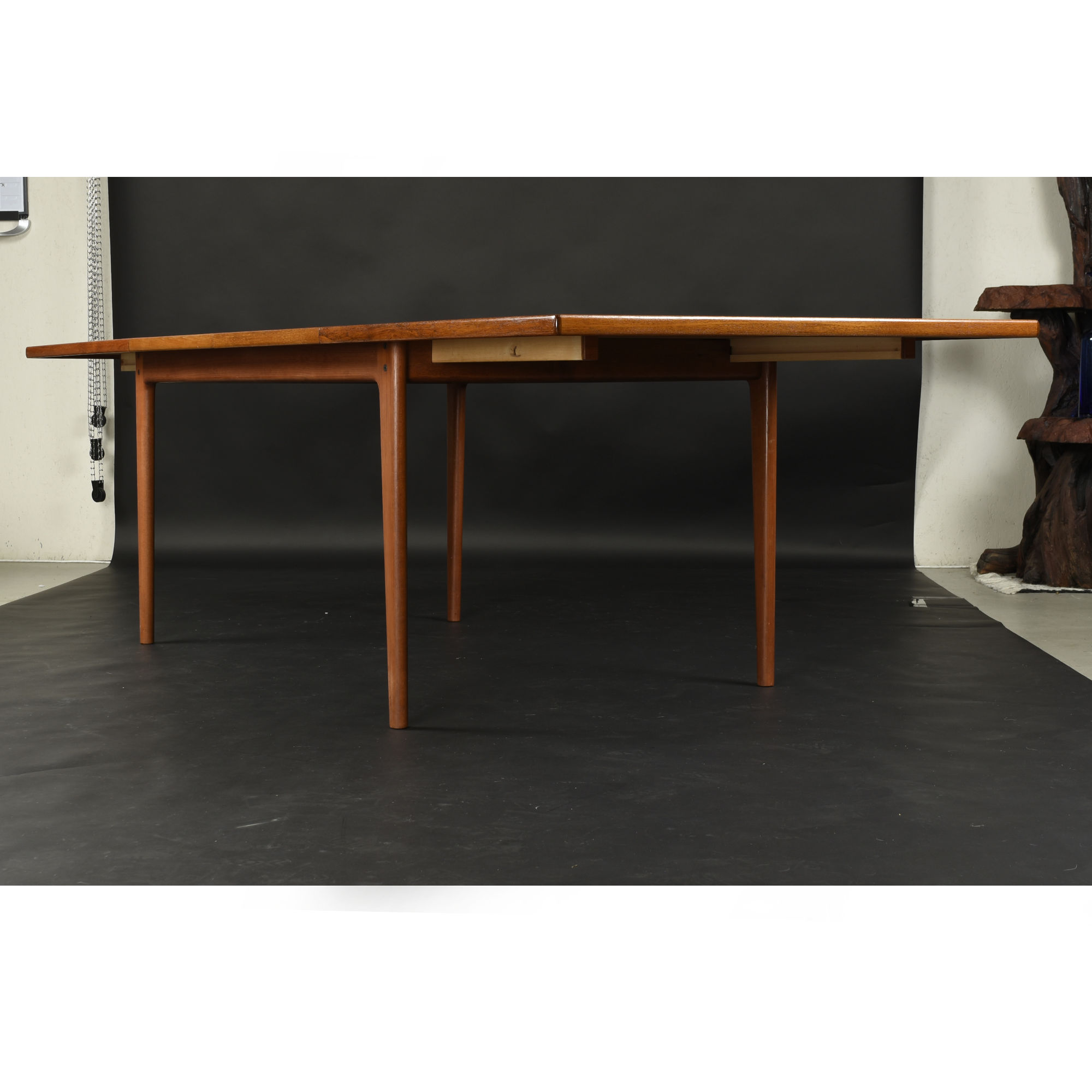 Danish Modern Teak Draw-Leaf Dining Table