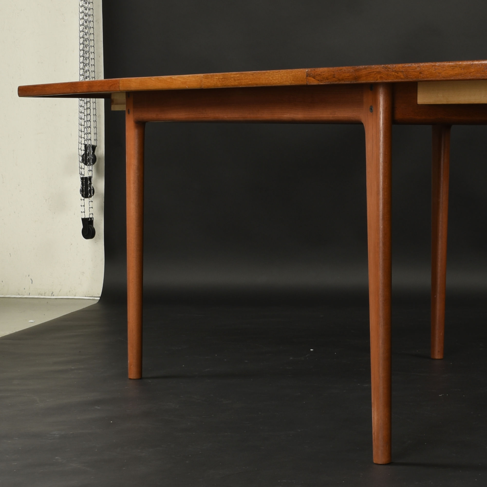Danish Modern Teak Draw-Leaf Dining Table