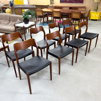 Niels Otto Moller for J.L. Moller Model 80 Danish teak dining chairs
