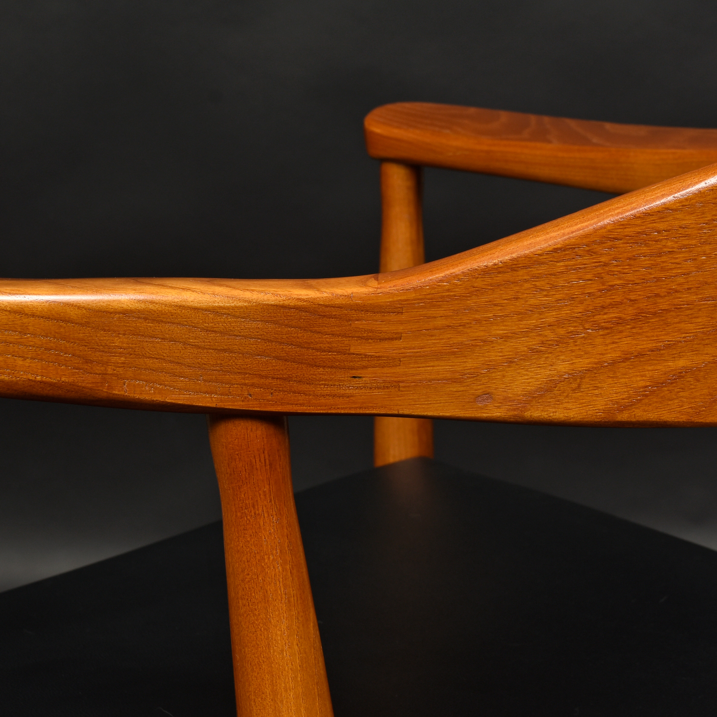 Mid-Century Modern Hans Wegner style bowed armchair