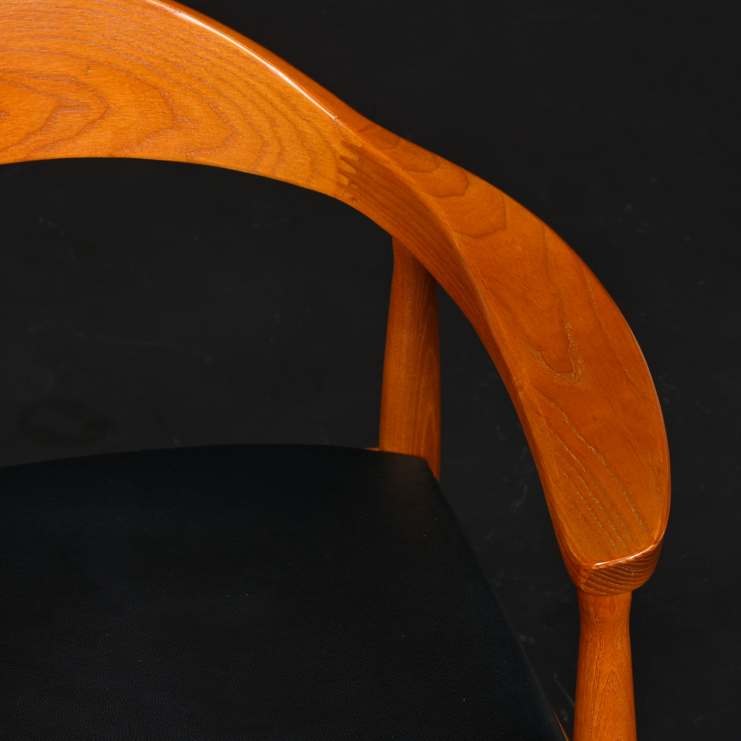 Mid-Century Modern Hans Wegner style bowed armchair