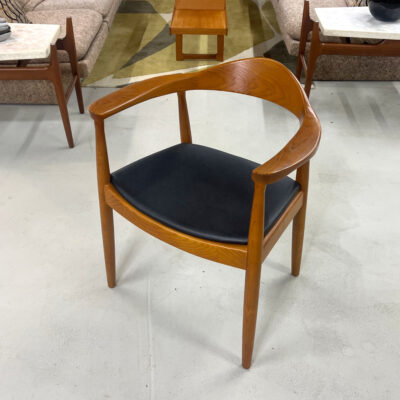 Mid-Century Modern Hans Wegner style bowed armchair