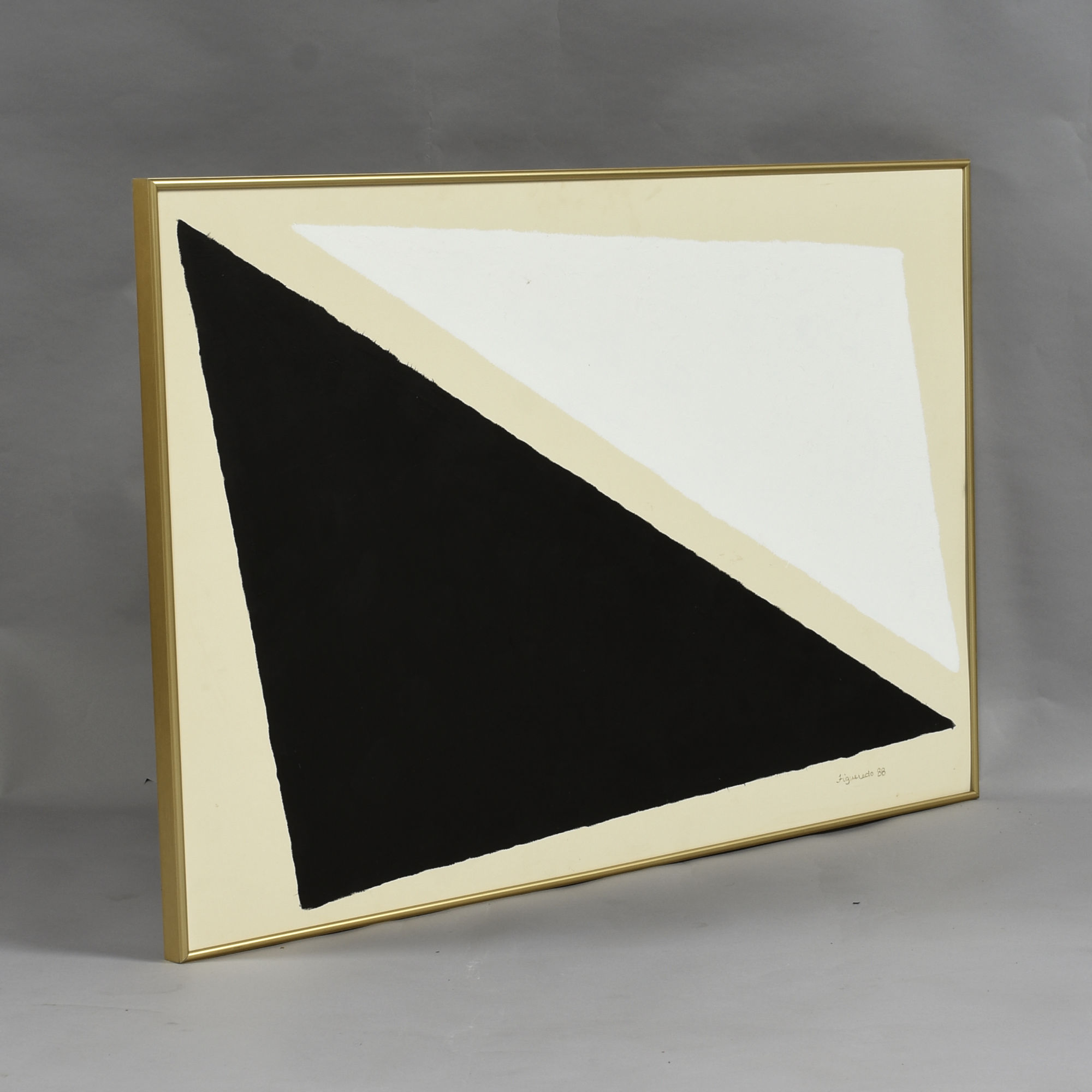 Figueredo 1988 black and white geometric colorfield painting