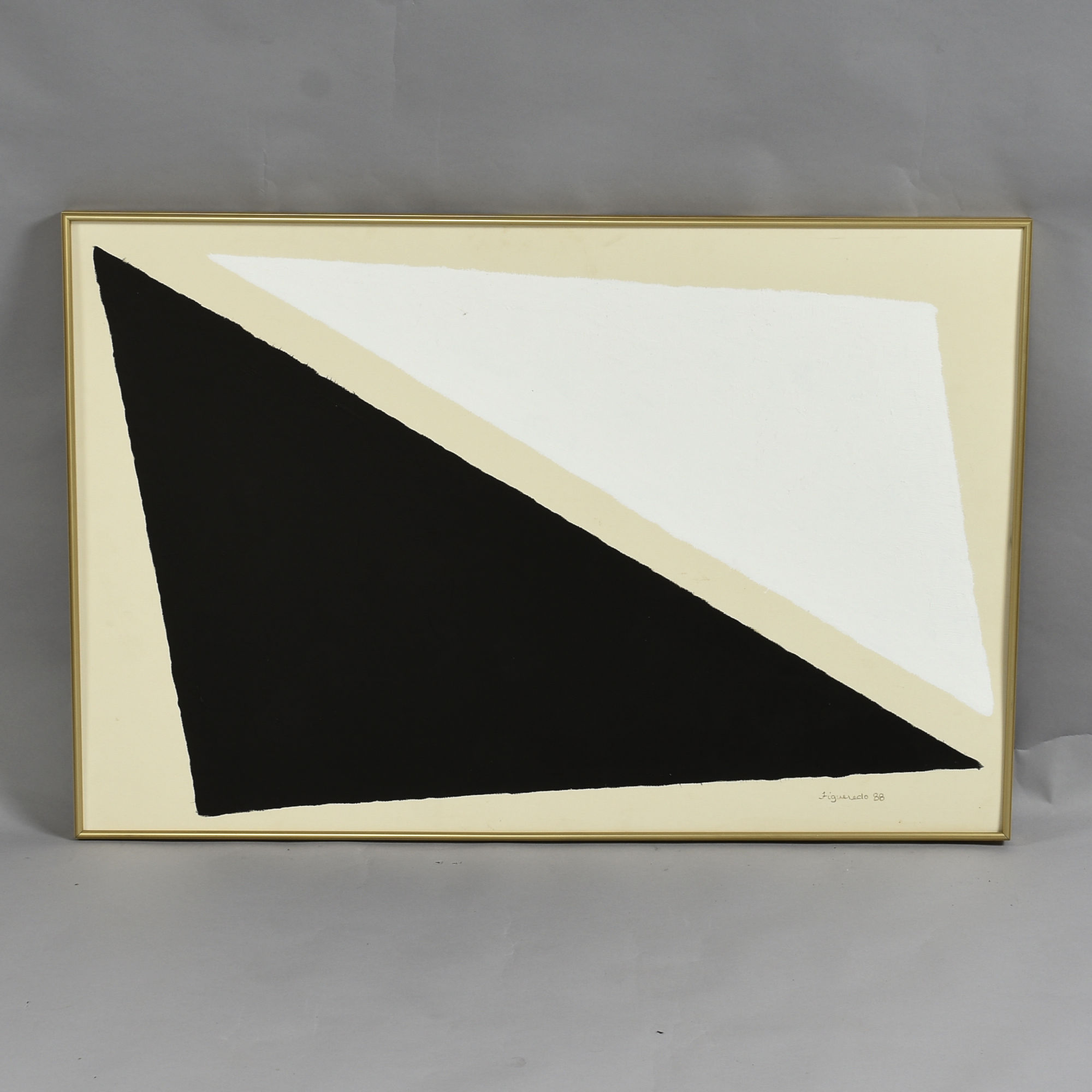 Figueredo 1988 black and white geometric colorfield painting
